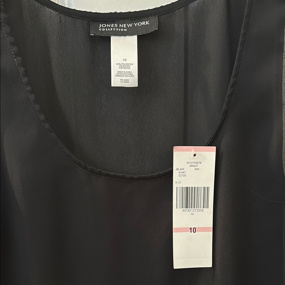 Jones New York Black Sleeveless Blouse
